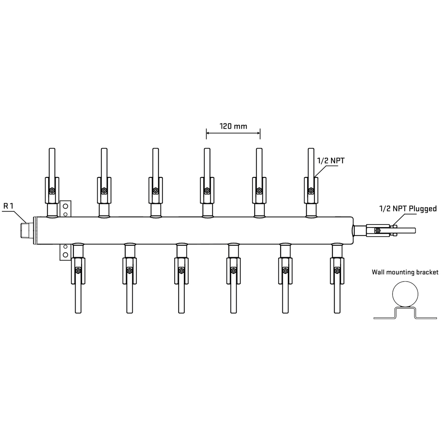 M5F2B080512 Manifolds Stainless Steel Double Sided