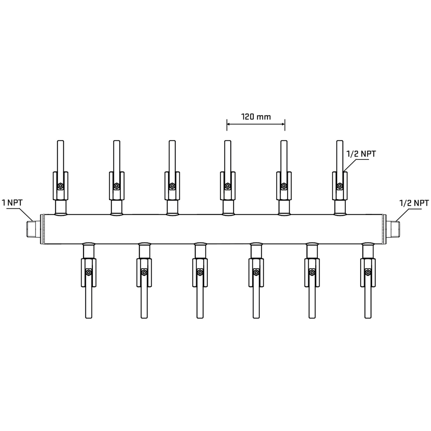 M5F2B080930 Manifolds Stainless Steel Double Sided