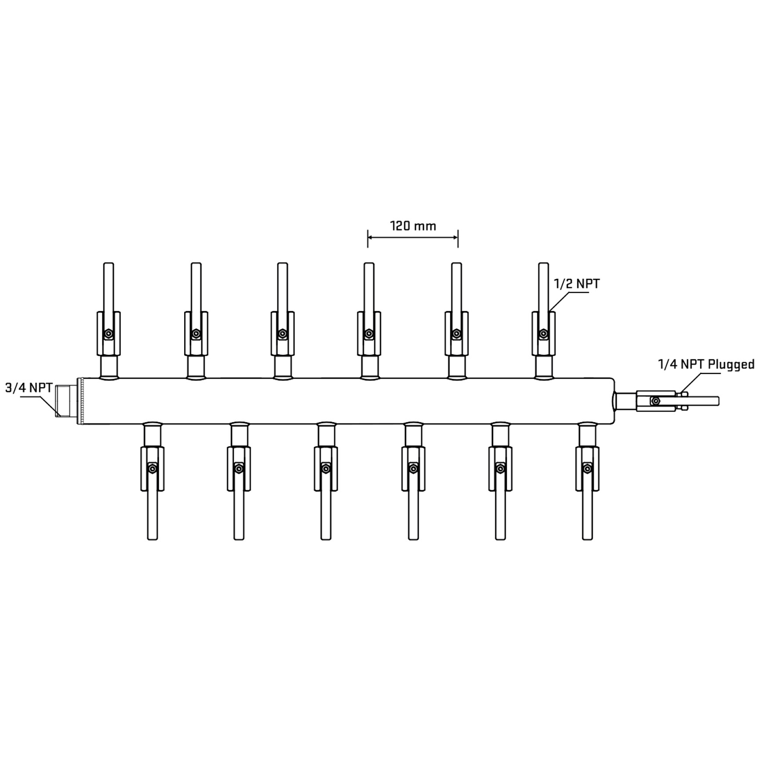 M5F2B081020 Manifolds Stainless Steel Double Sided