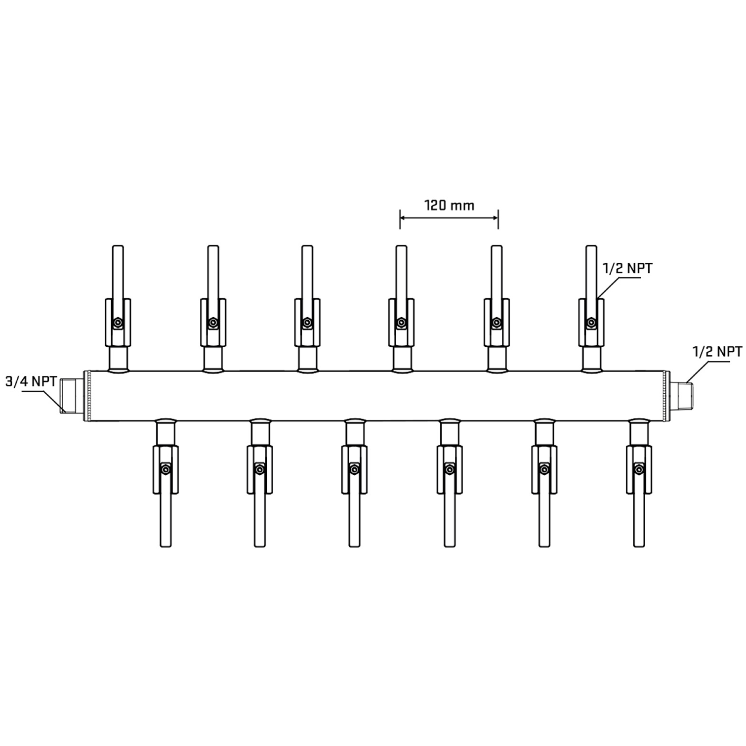 M5F2B081030 Manifolds Stainless Steel Double Sided