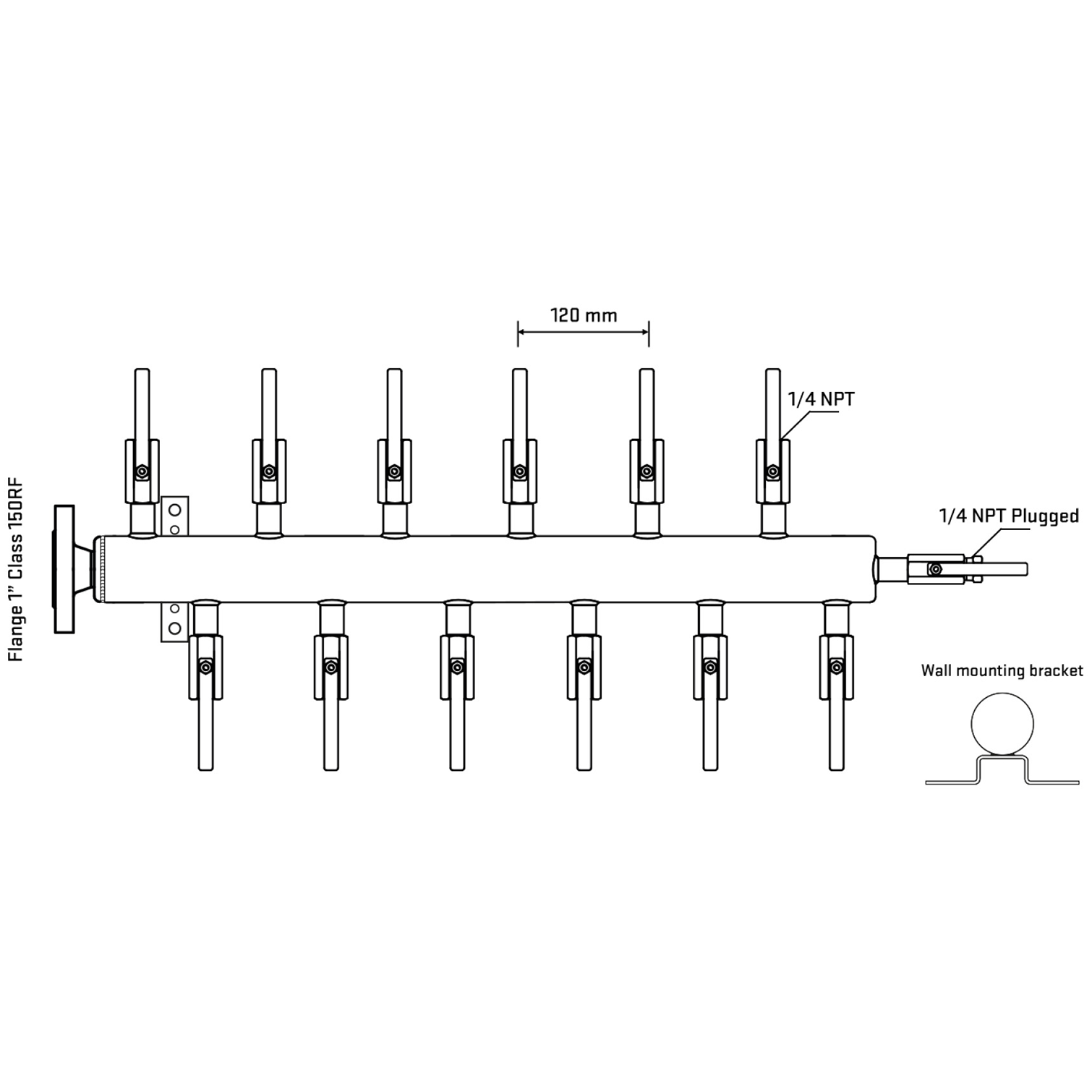 M5F2B090122 Manifolds Stainless Steel Double Sided