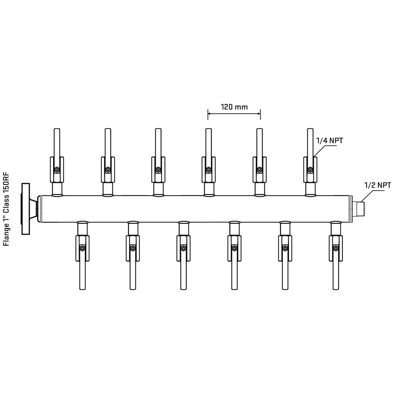 M5F2B090130 Manifolds Stainless Steel Double Sided