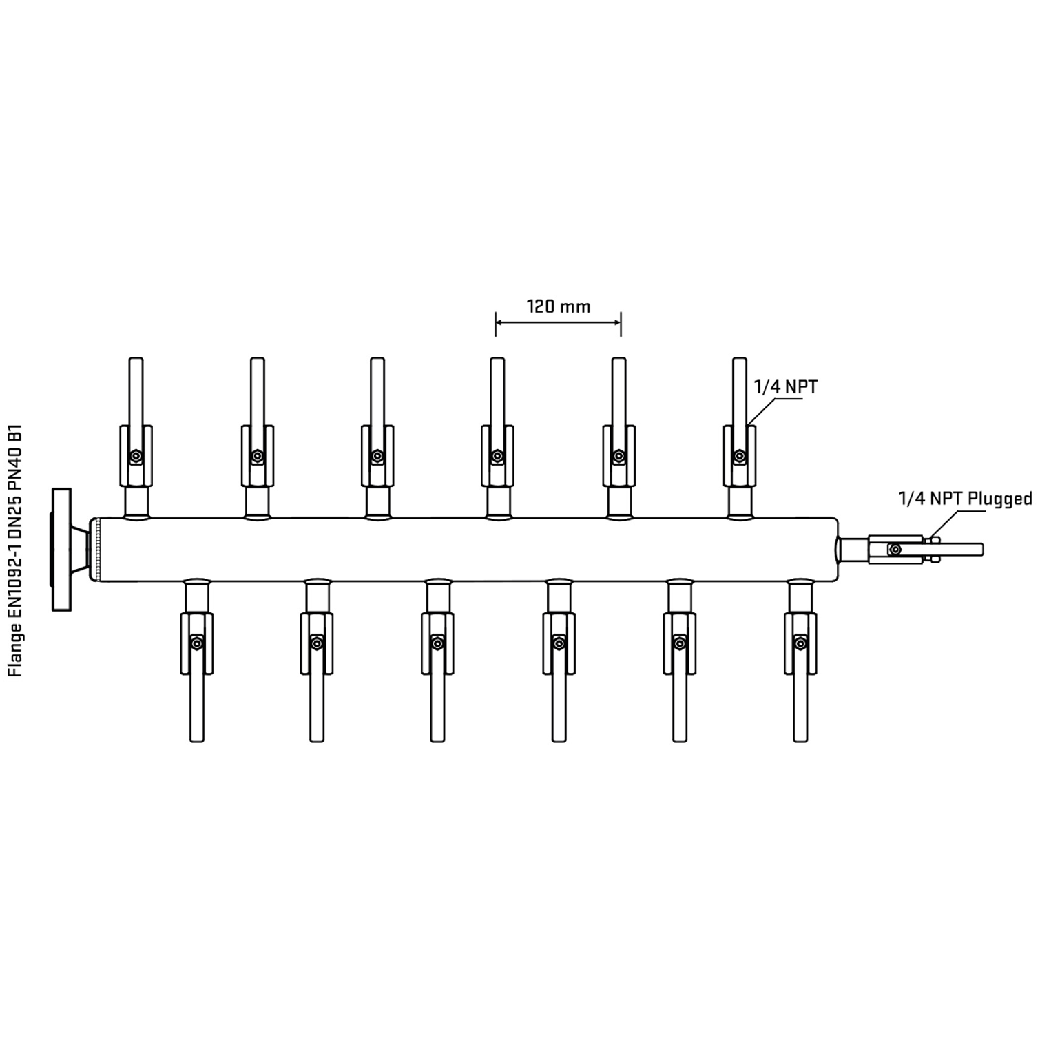 M5F2B090320 Manifolds Stainless Steel Double Sided