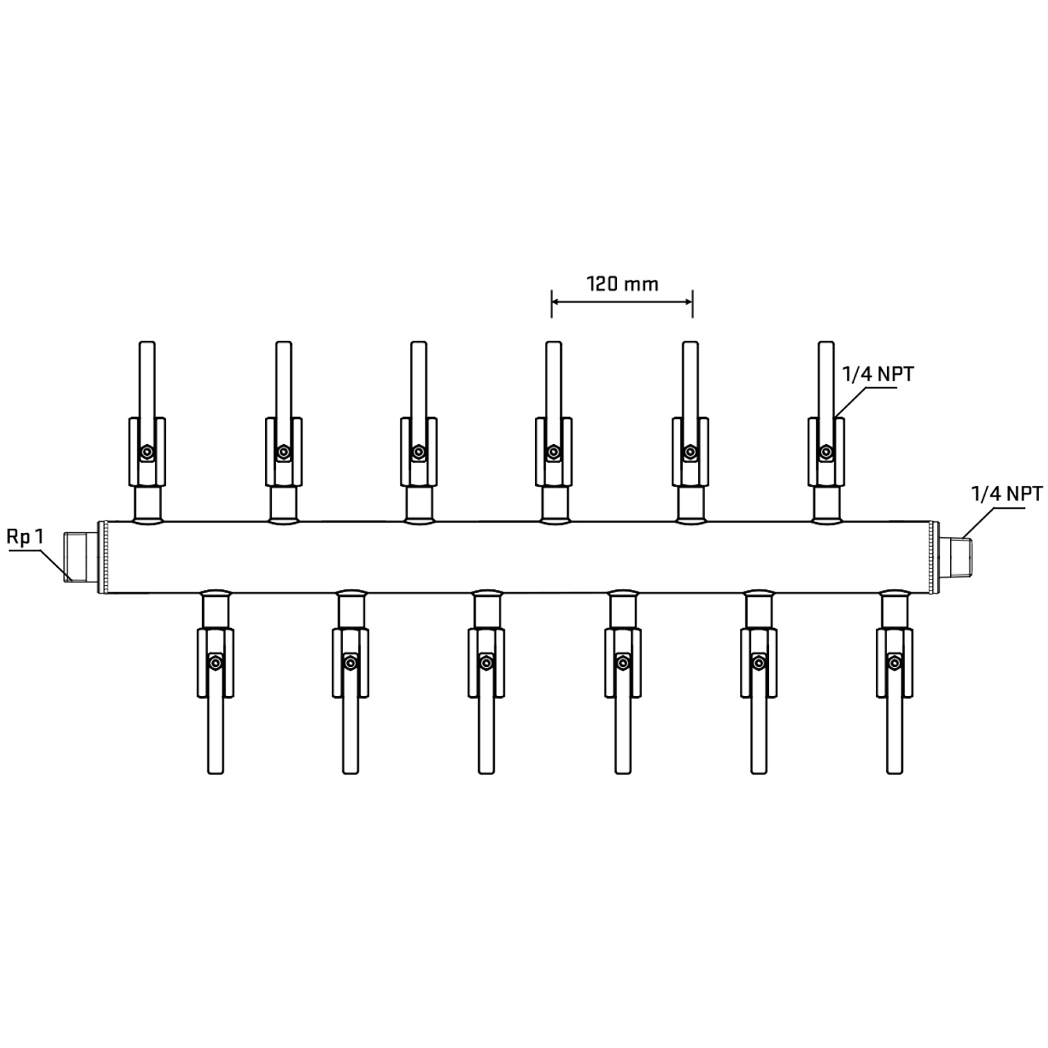 M5F2B090740 Manifolds Stainless Steel Double Sided