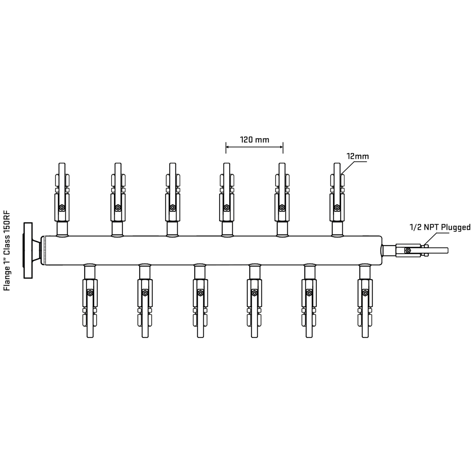 M5F2B100110 Manifolds Stainless Steel Double Sided