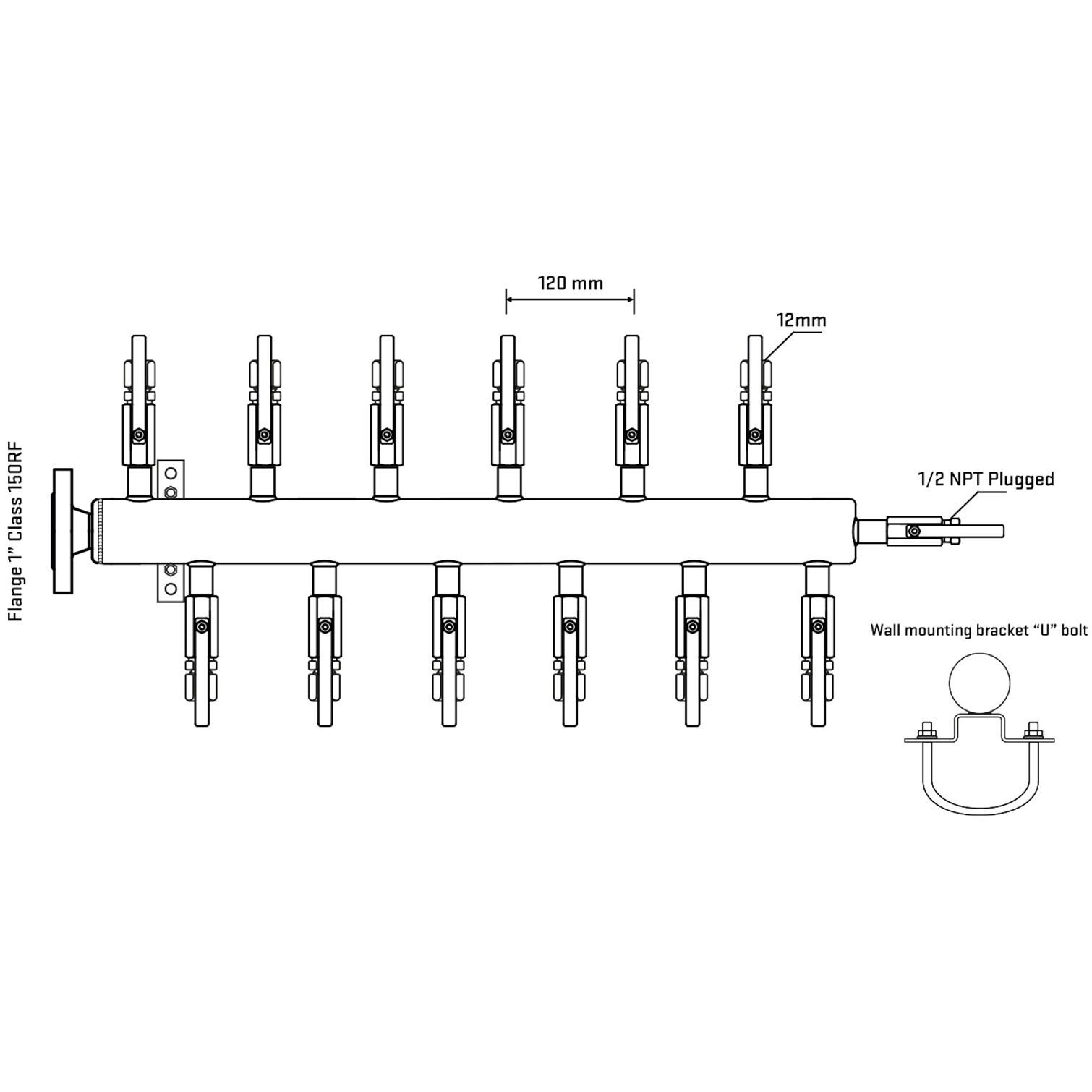 M5F2B100111 Manifolds Stainless Steel Double Sided