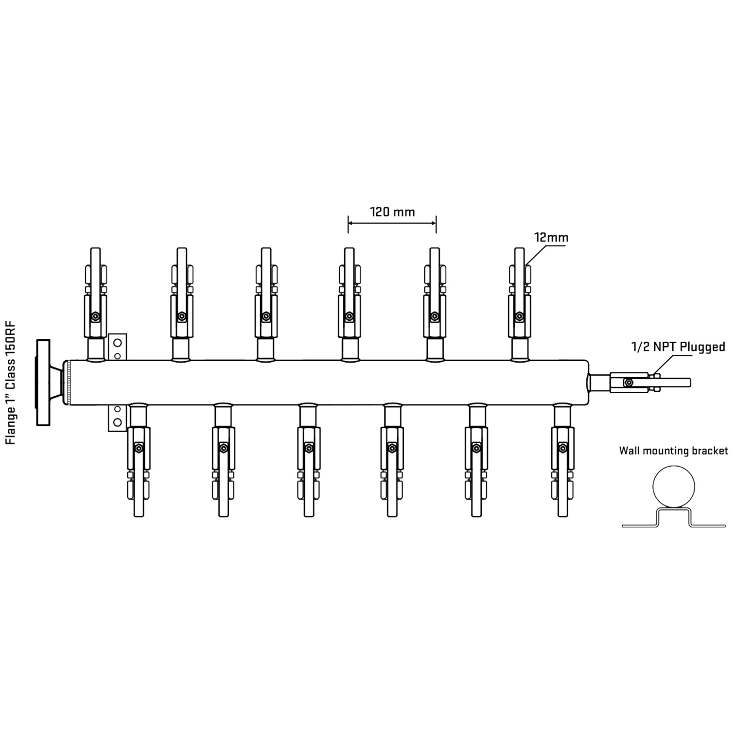 M5F2B100112 Manifolds Stainless Steel Double Sided