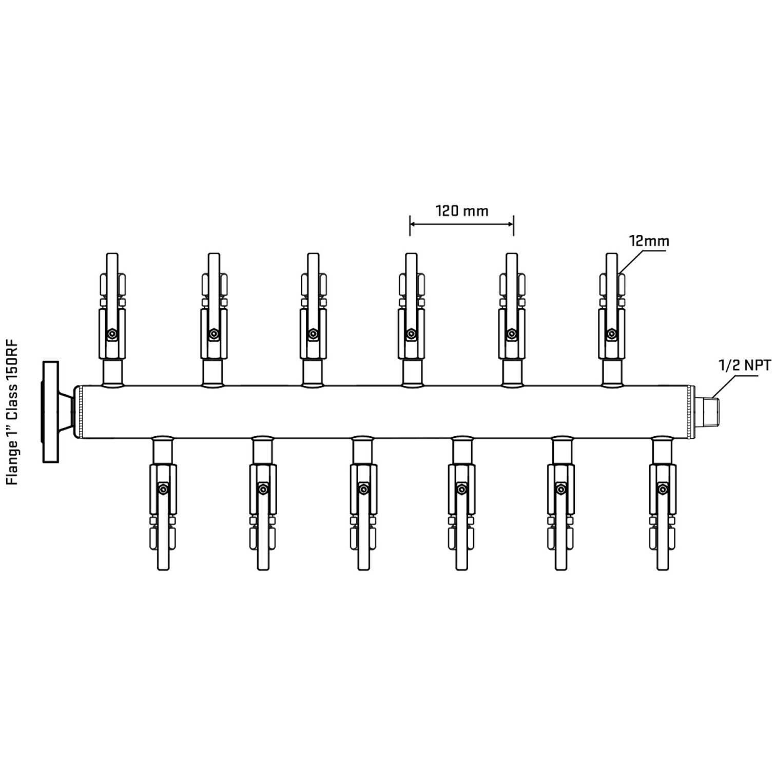 M5F2B100130 Manifolds Stainless Steel Double Sided