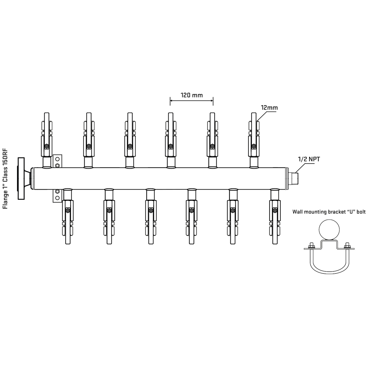 M5F2B100131 Manifolds Stainless Steel Double Sided