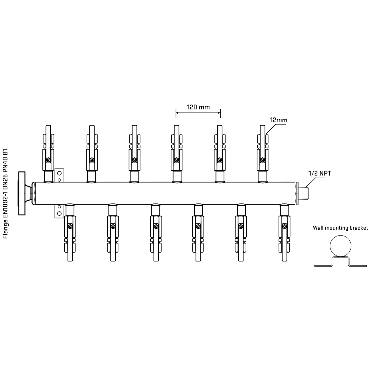 M5F2B100332 Manifolds Stainless Steel Double Sided