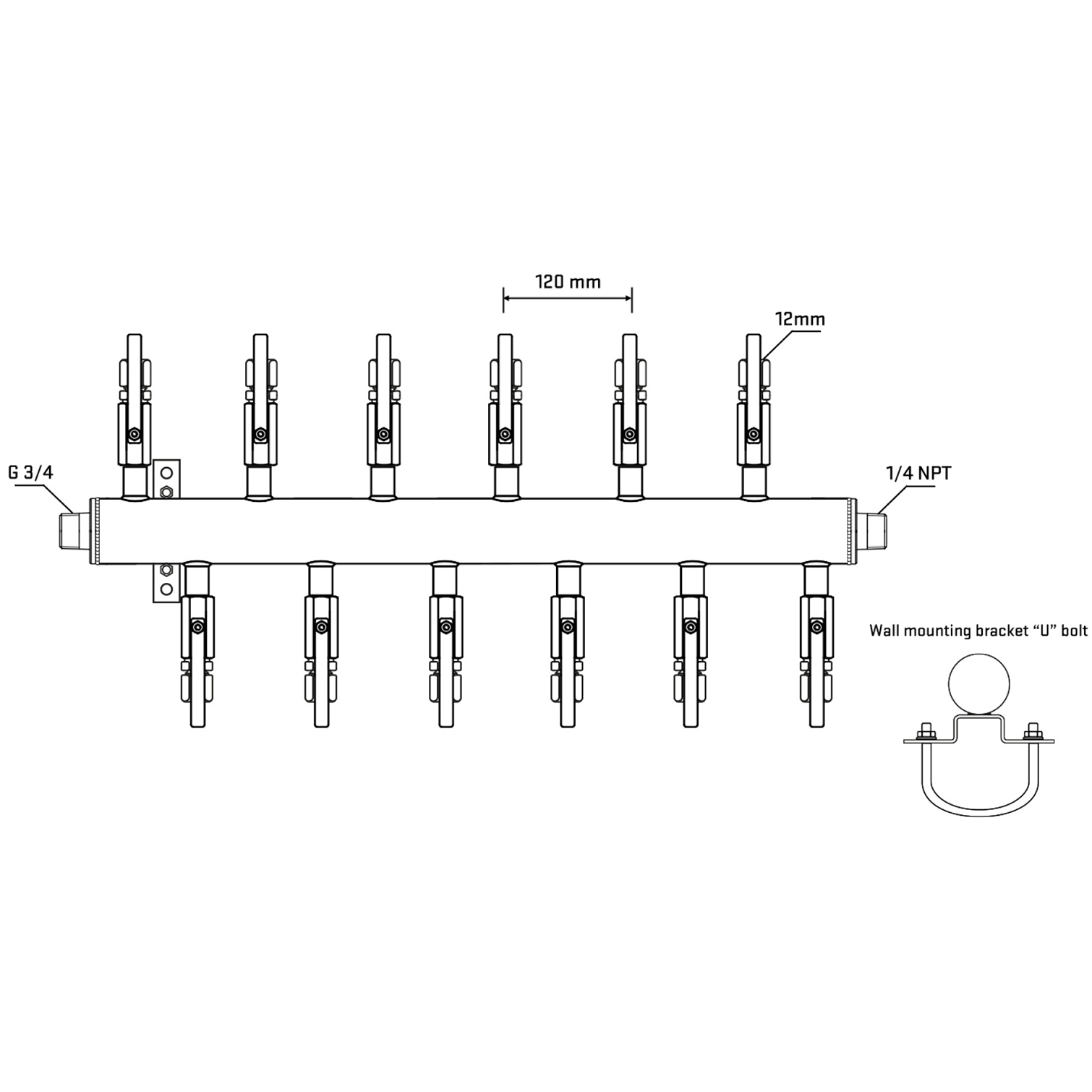 M5F2B100441 Manifolds Stainless Steel Double Sided