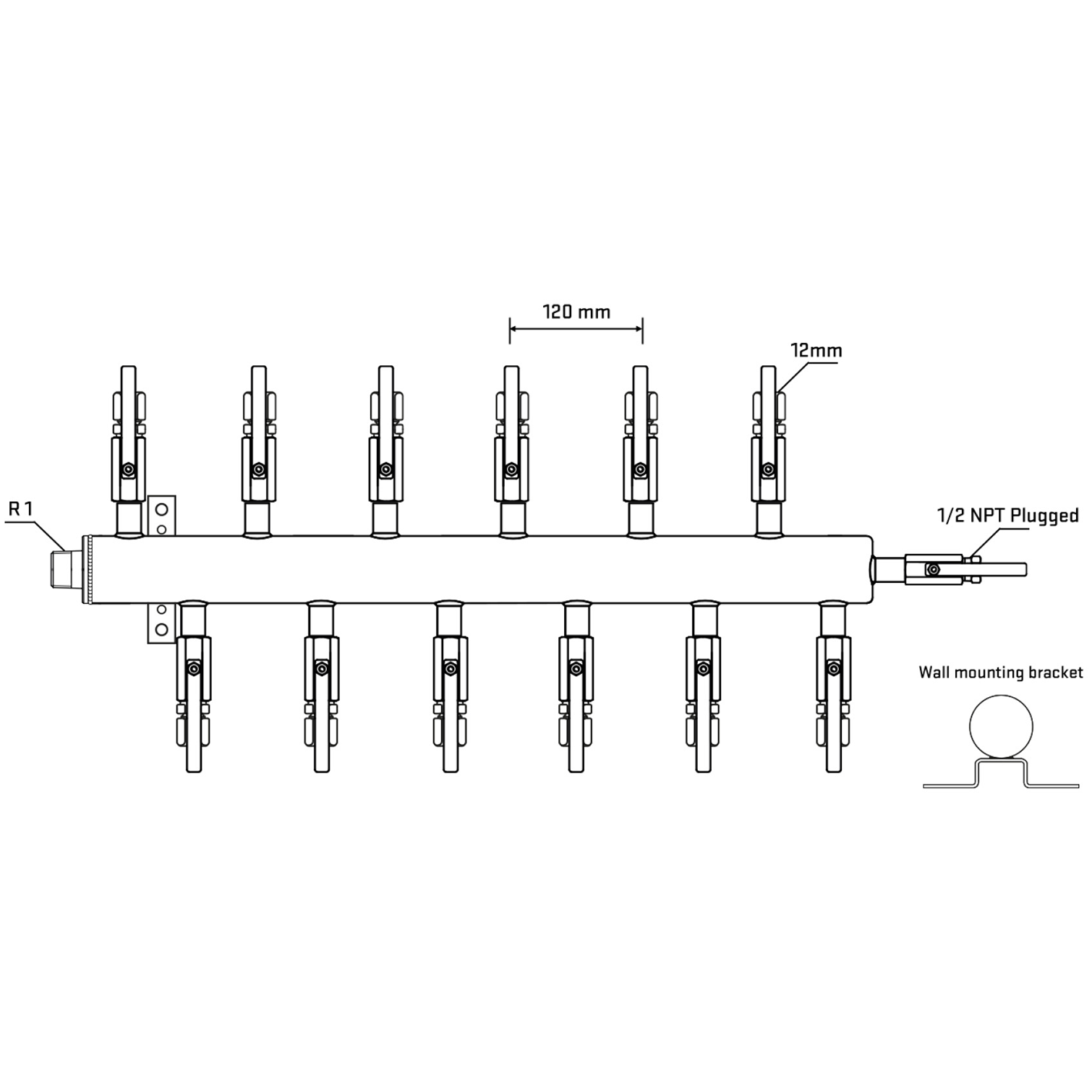 M5F2B100512 Manifolds Stainless Steel Double Sided