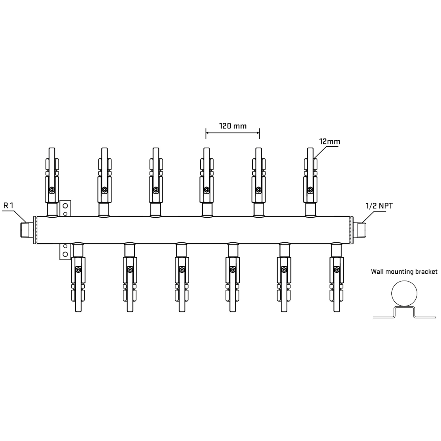 M5F2B100532 Manifolds Stainless Steel Double Sided