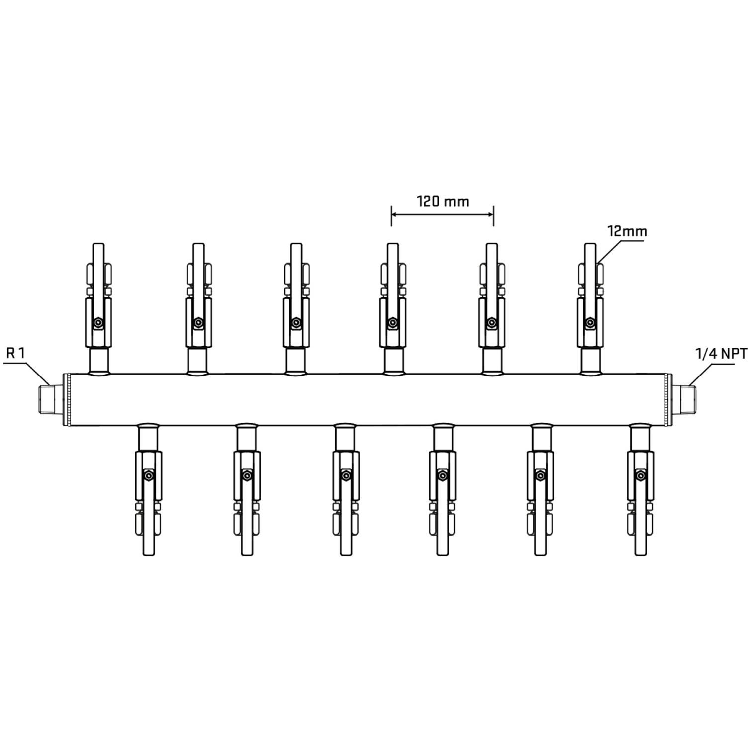 M5F2B100540 Manifolds Stainless Steel Double Sided