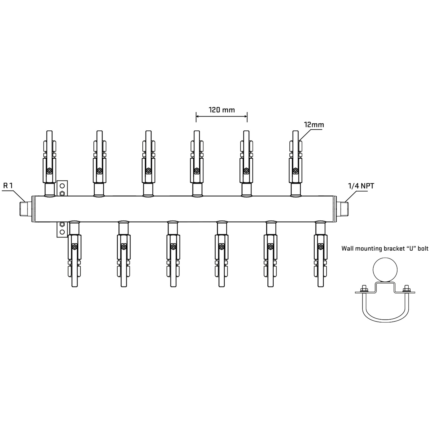 M5F2B100541 Manifolds Stainless Steel Double Sided