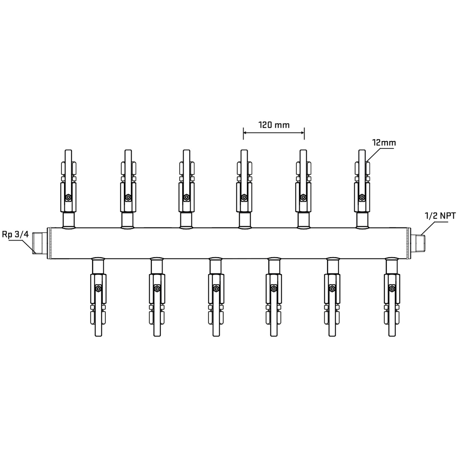 M5F2B100630 Manifolds Stainless Steel Double Sided