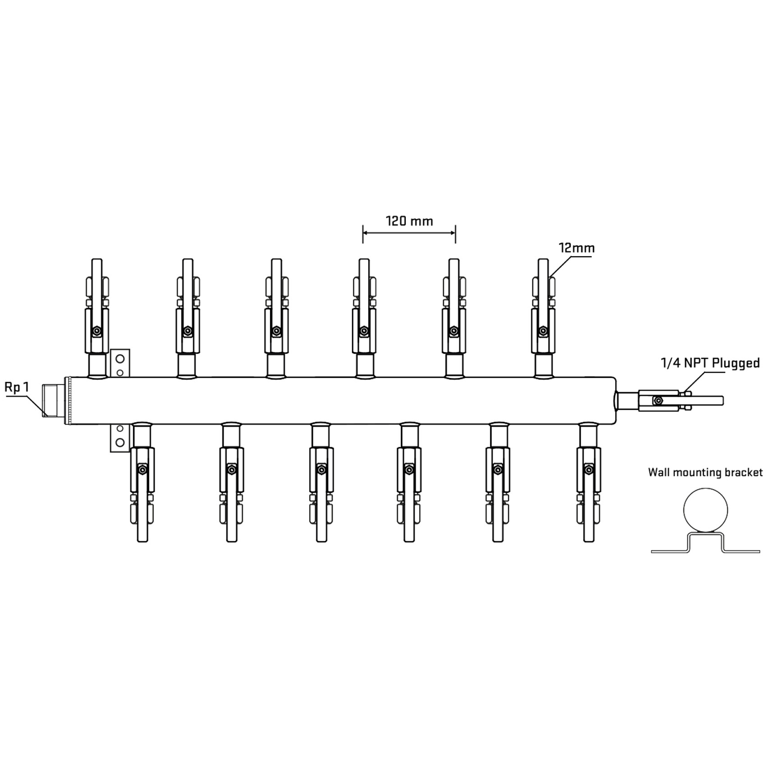 M5F2B100722 Manifolds Stainless Steel Double Sided