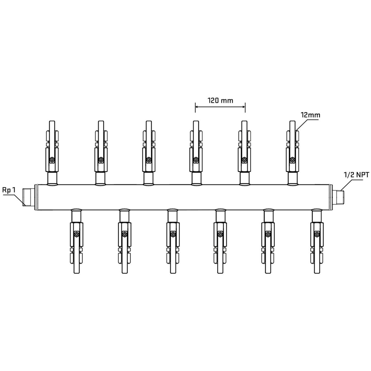 M5F2B100730 Manifolds Stainless Steel Double Sided