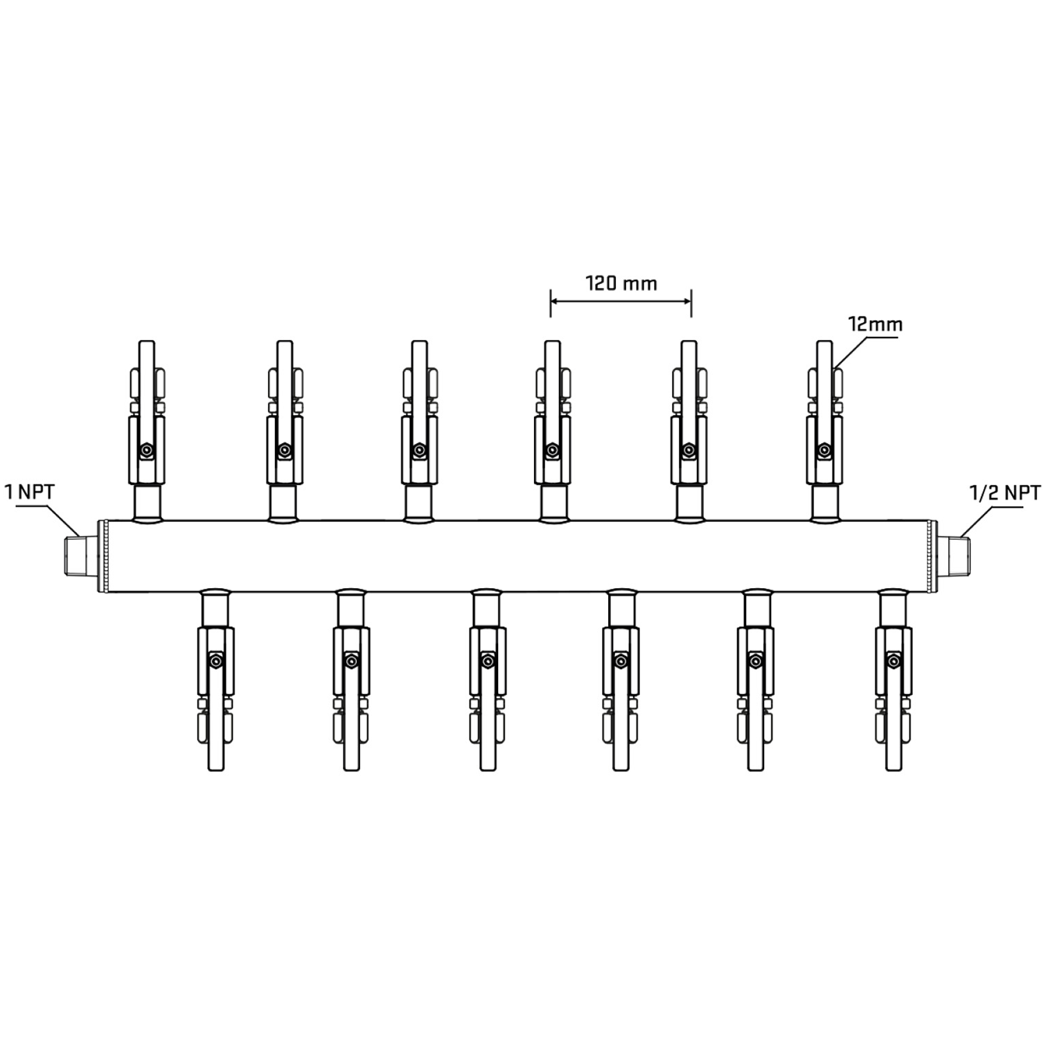 M5F2B100930 Manifolds Stainless Steel Double Sided