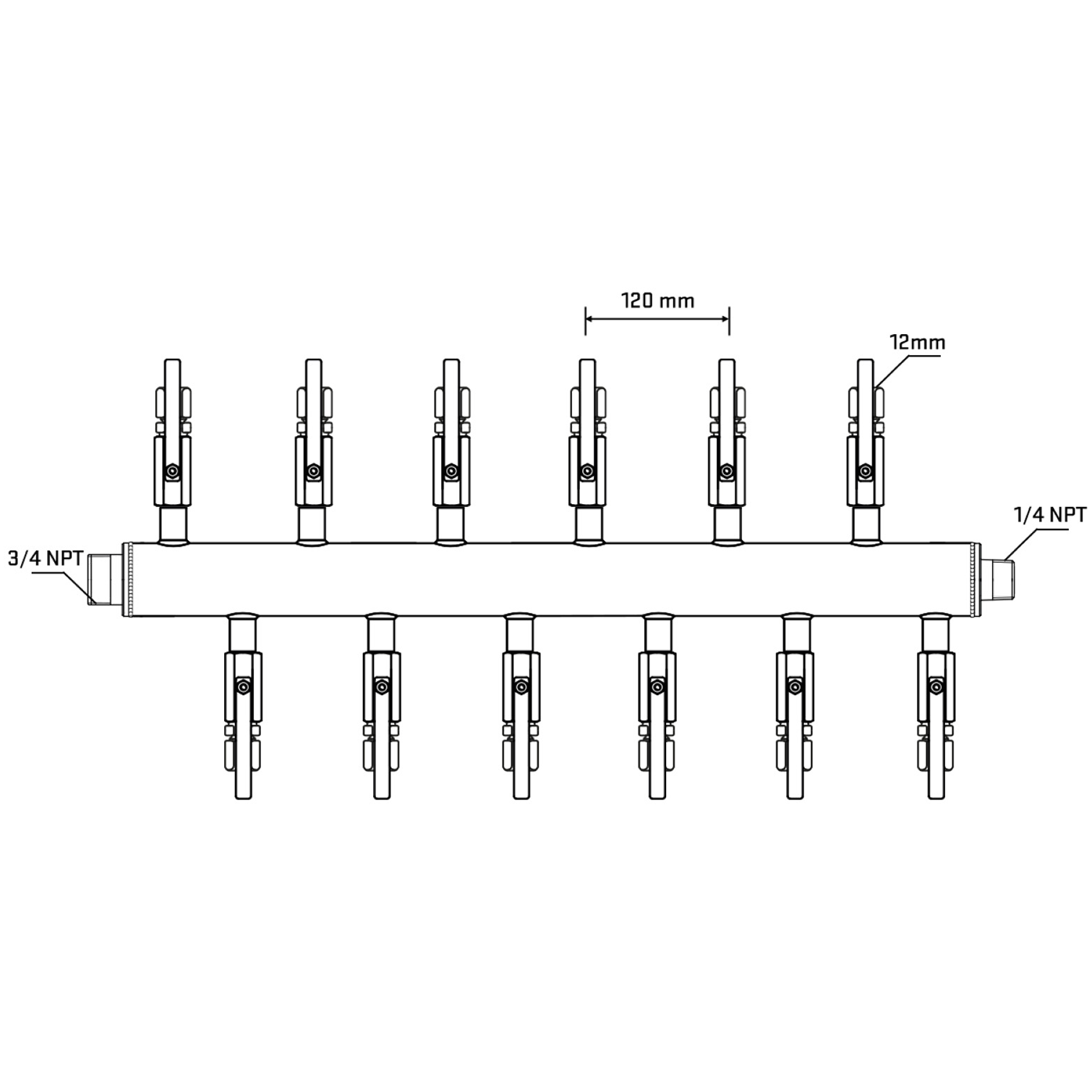 M5F2B101040 Manifolds Stainless Steel Double Sided