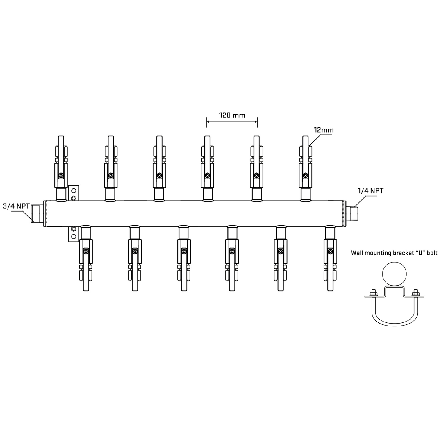 M5F2B101041 Manifolds Stainless Steel Double Sided