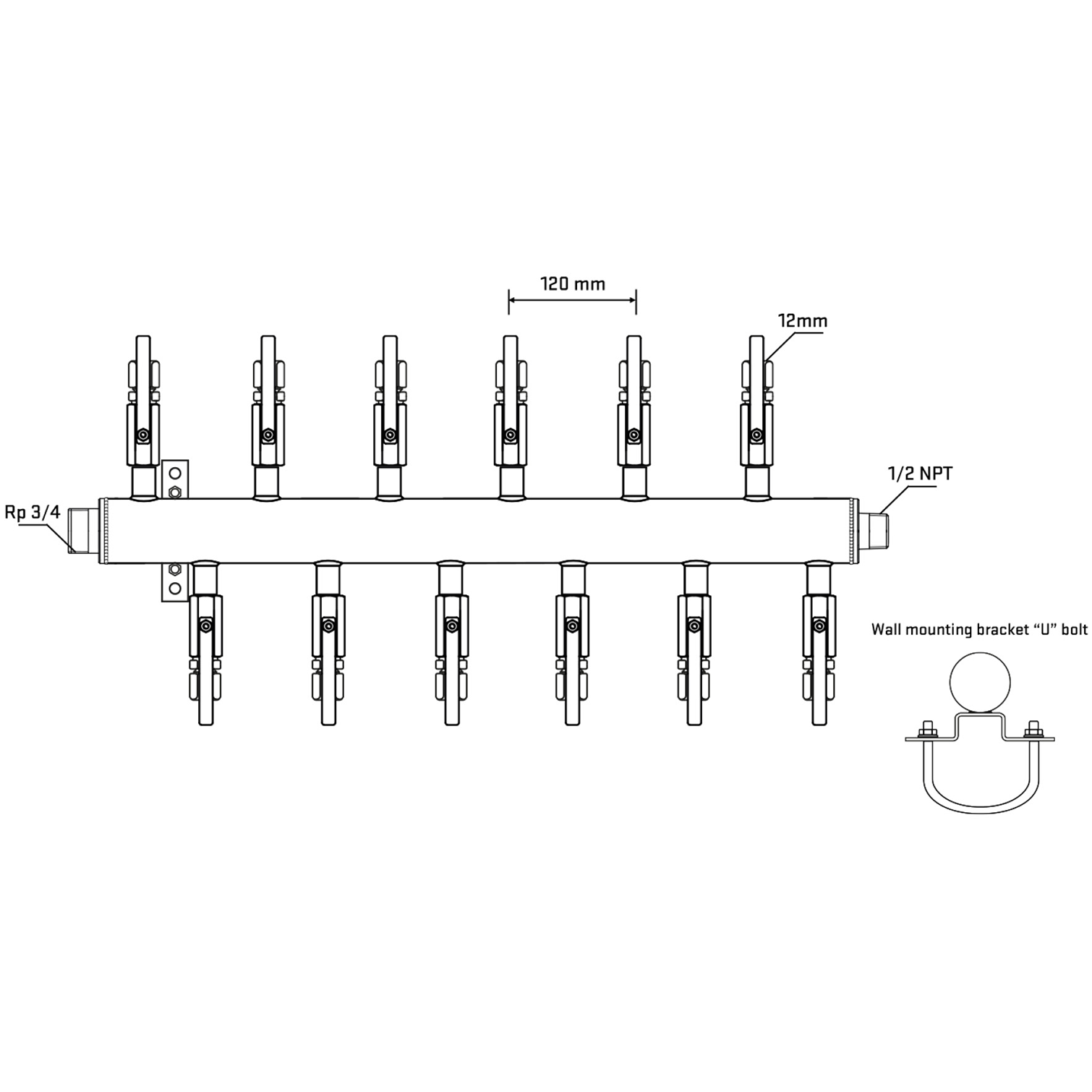 M5F2B110631 Manifolds Stainless Steel Double Sided