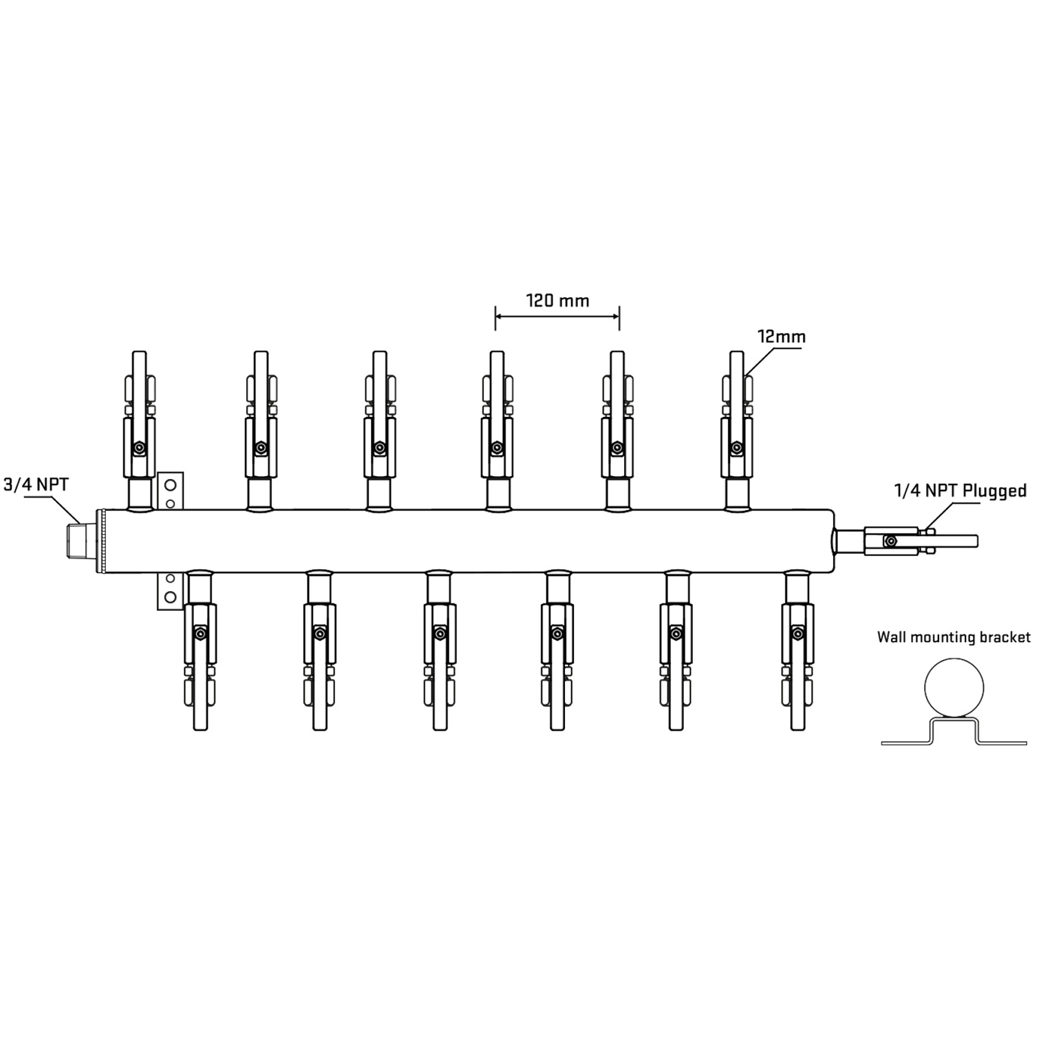 M5F2B110822 Manifolds Stainless Steel Double Sided