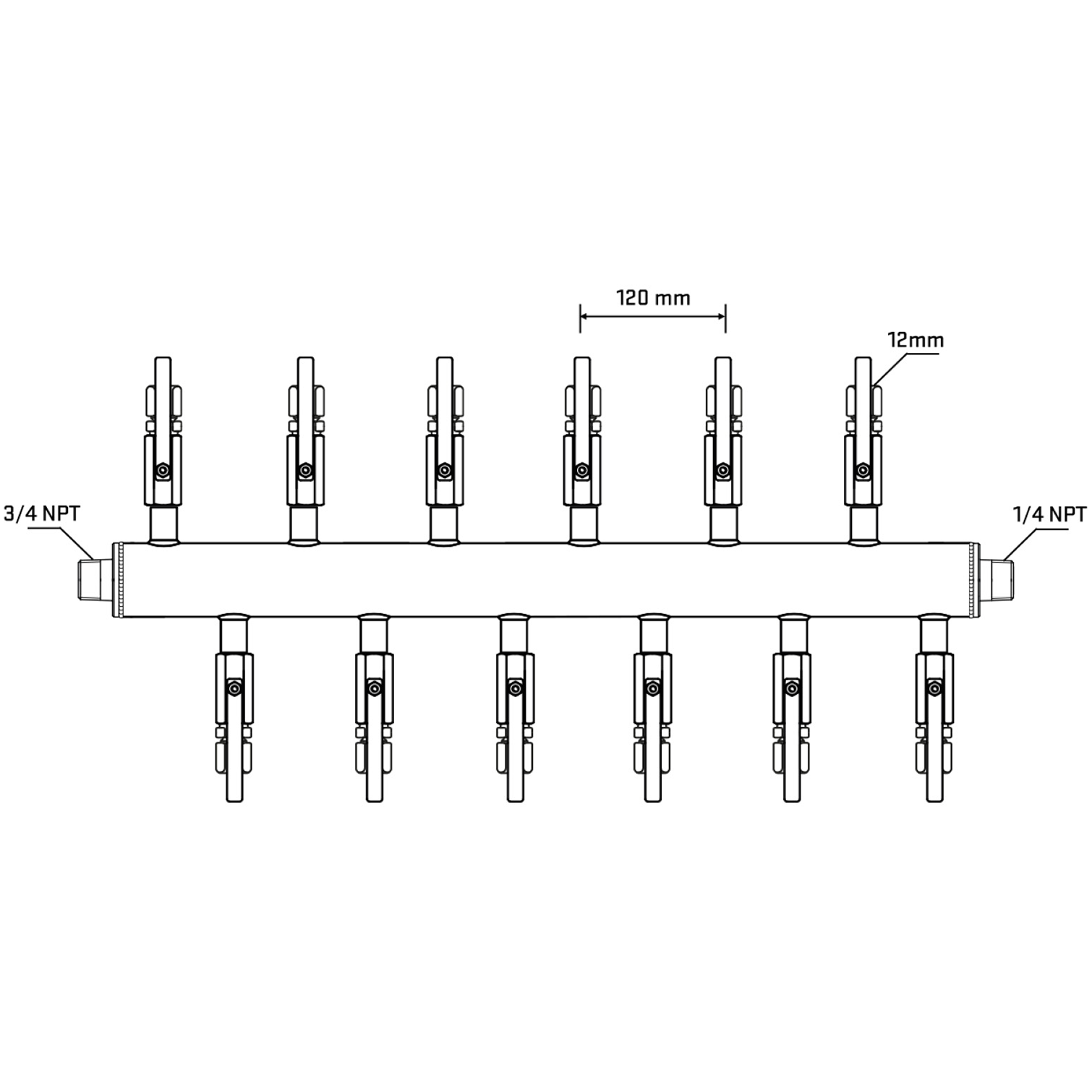 M5F2B110840 Manifolds Stainless Steel Double Sided