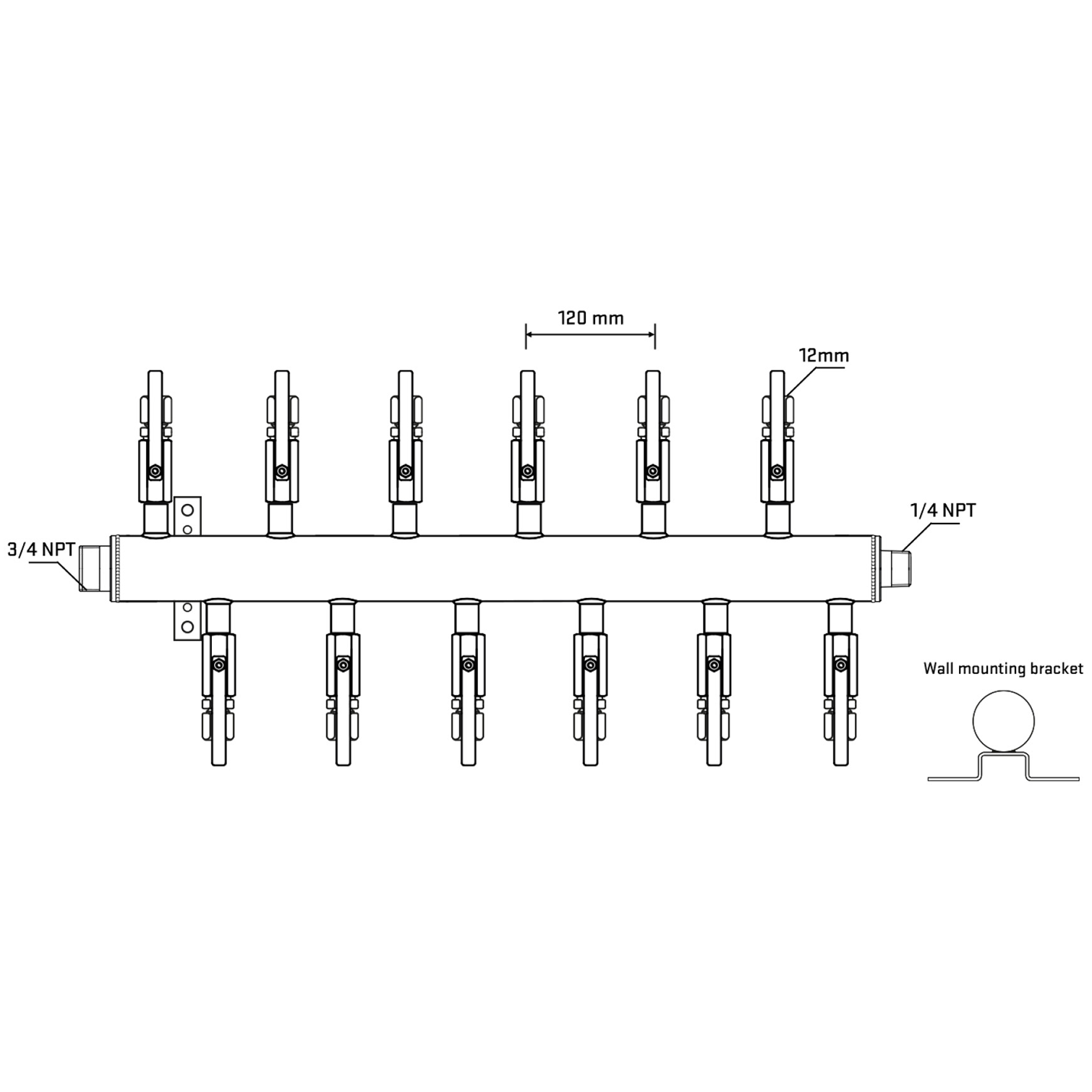 M5F2B111042 Manifolds Stainless Steel Double Sided