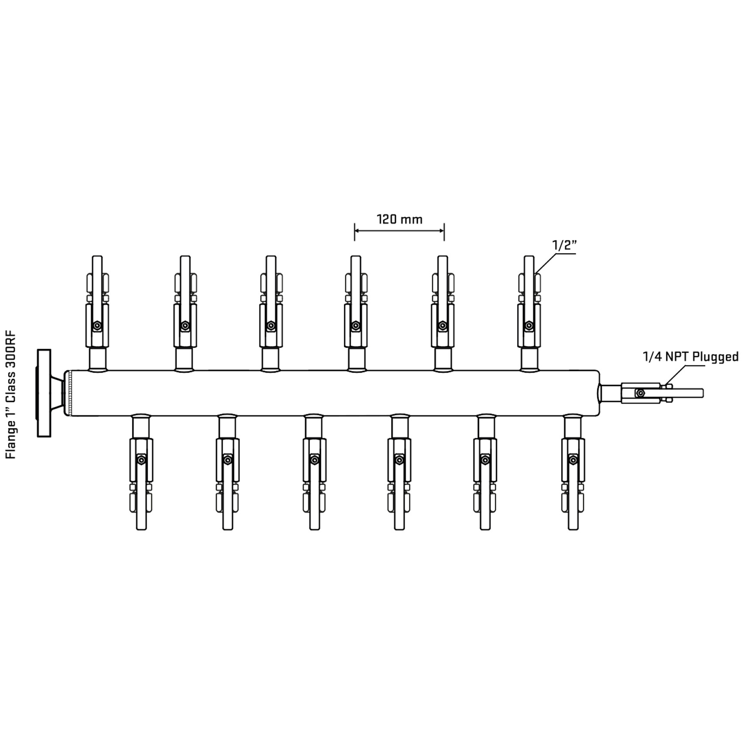 M5F2B120220 Manifolds Stainless Steel Double Sided