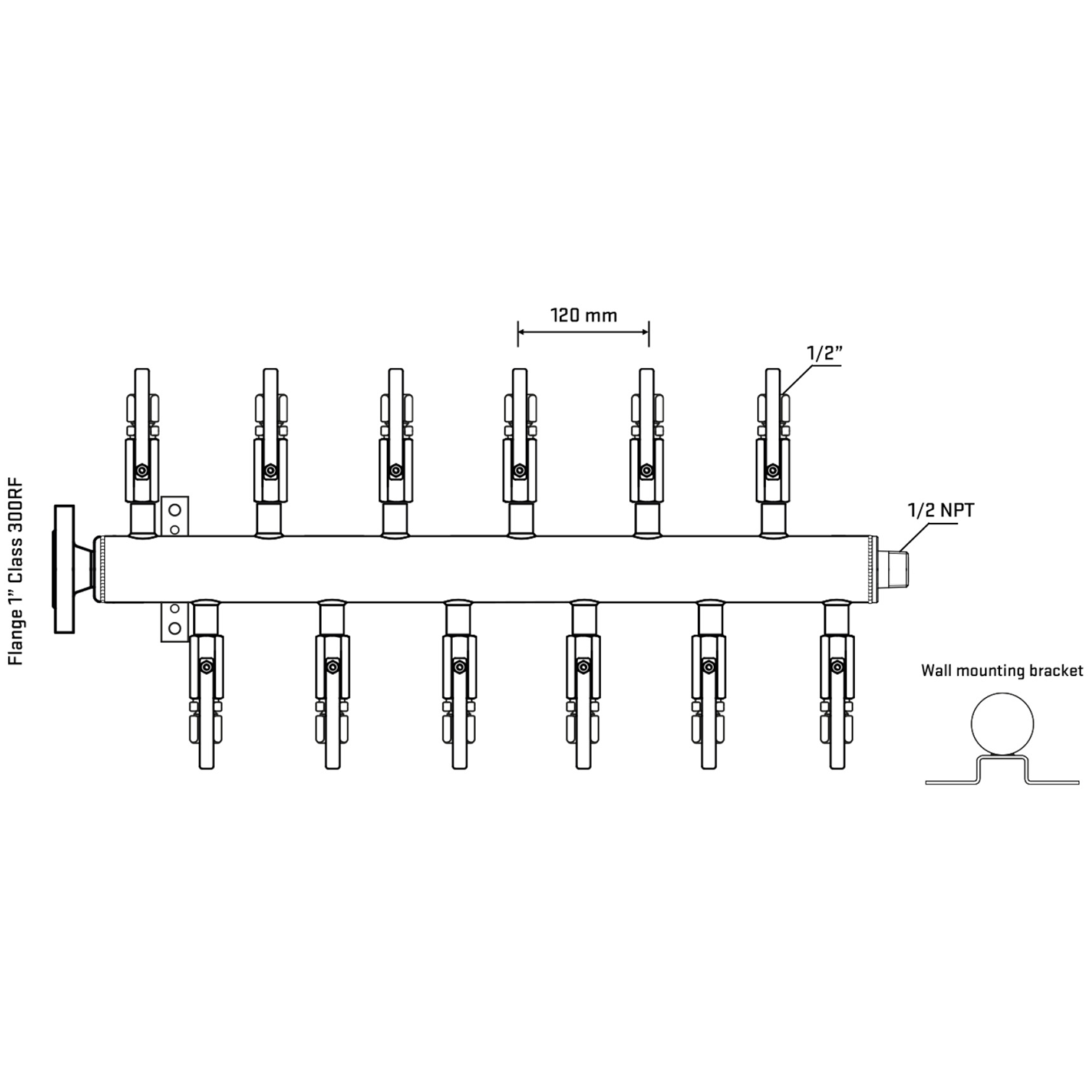 M5F2B120232 Manifolds Stainless Steel Double Sided