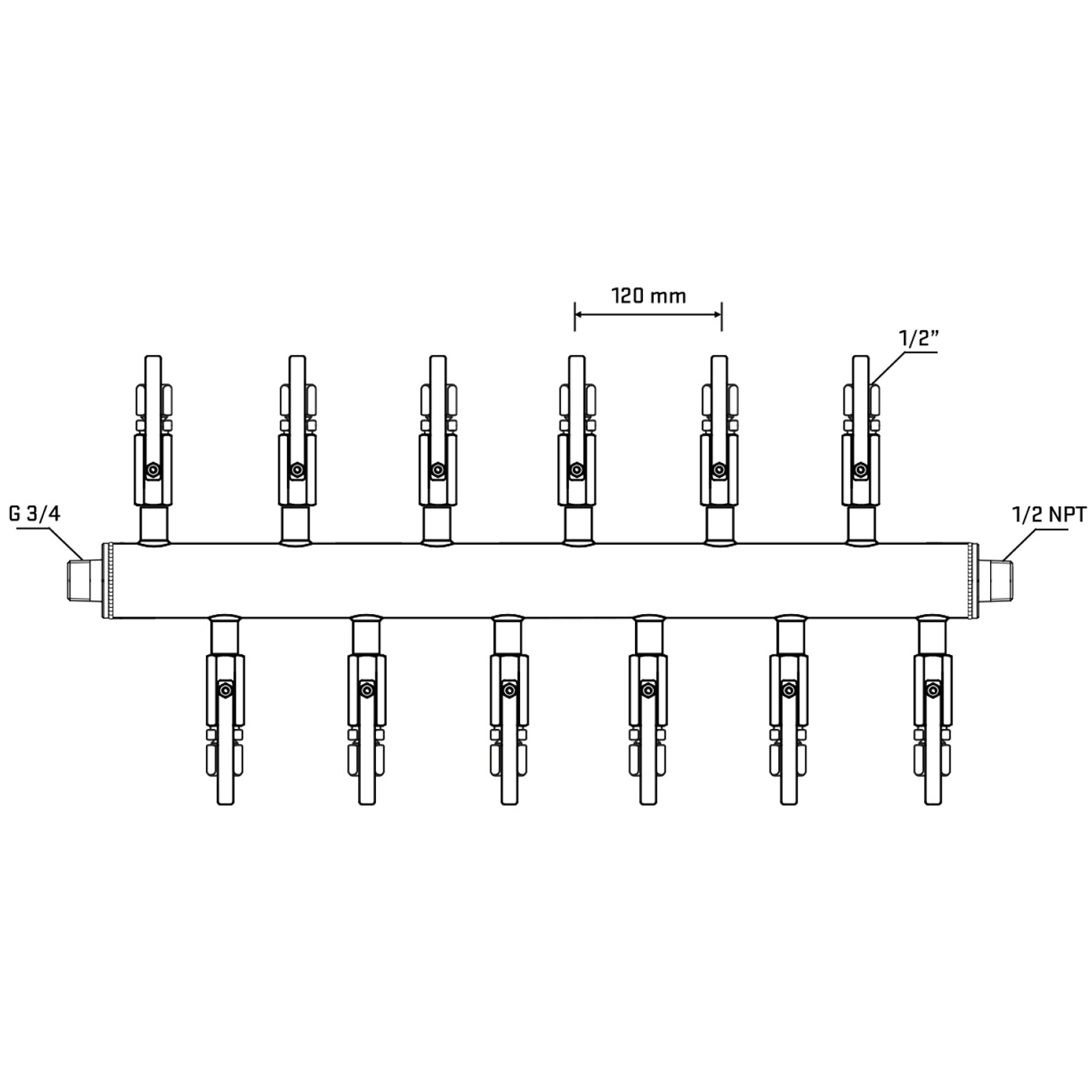 M5F2B120430 Manifolds Stainless Steel Double Sided